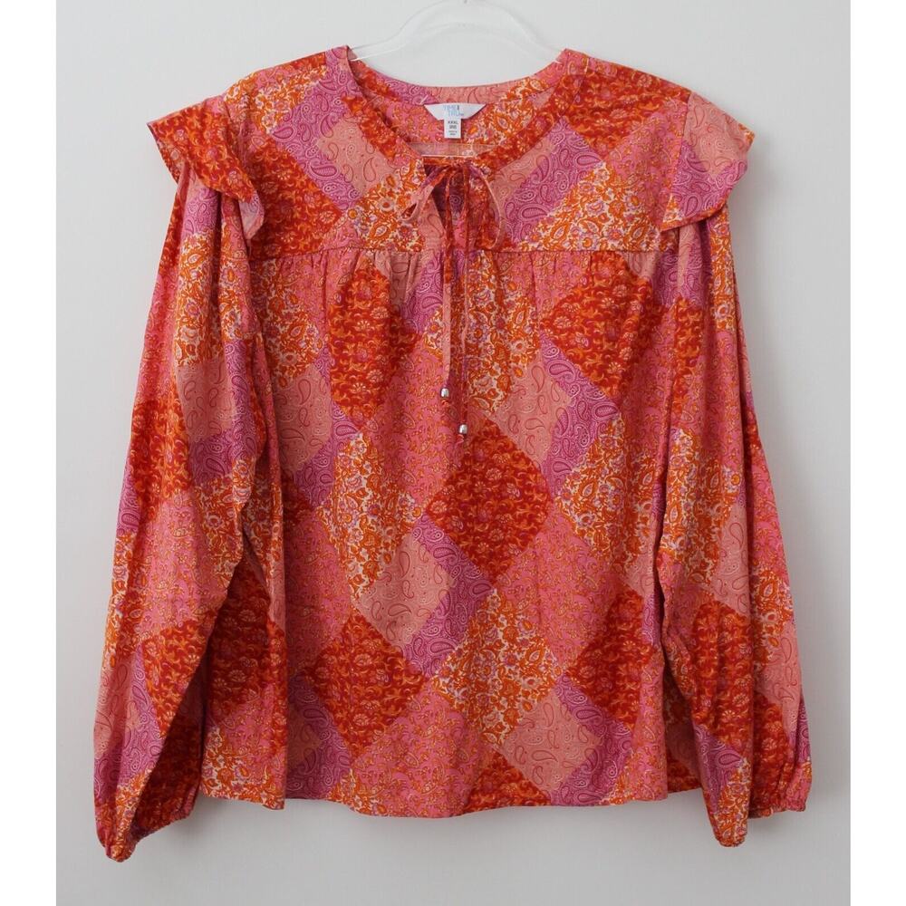 Time and Tru Womens Flutter Sleeve Blouse Orange Size XXXL NWOT
